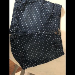 Polka dot denim shorts girls large